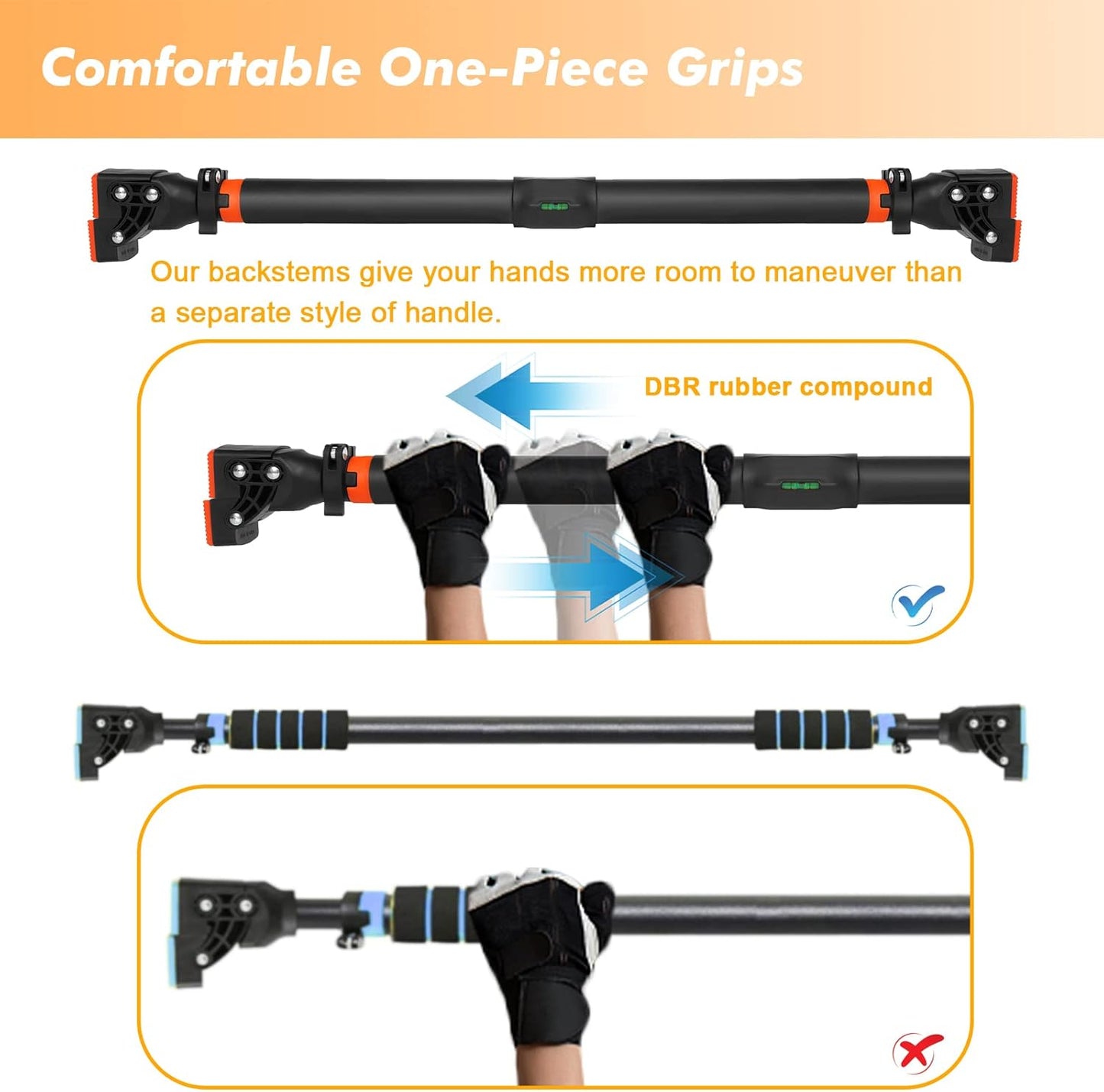 Klimmzugstange Für Türrahmen Ohne Schrauben Mit Innovativer Gewindesperre Für Sicheren Halt – 72-110Cm Pull up Bar Mit Tragfähigkeit Für Bis Zu 200 Kg Für Oberkörper Workout Heimtraining