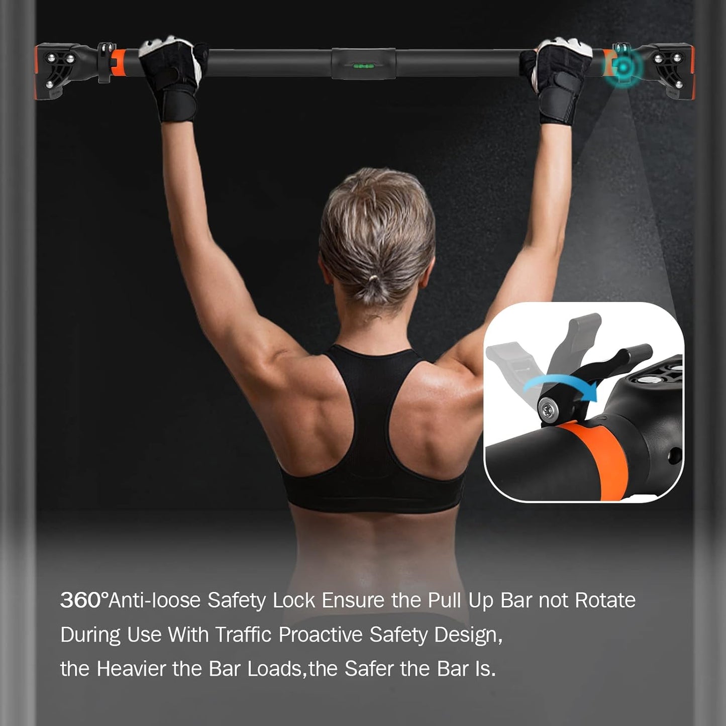 Klimmzugstange Für Türrahmen Ohne Schrauben Mit Innovativer Gewindesperre Für Sicheren Halt – 72-110Cm Pull up Bar Mit Tragfähigkeit Für Bis Zu 200 Kg Für Oberkörper Workout Heimtraining